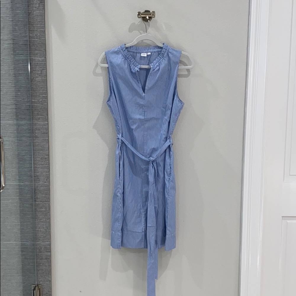 Gap Ruffle neck shirt dress in poplin